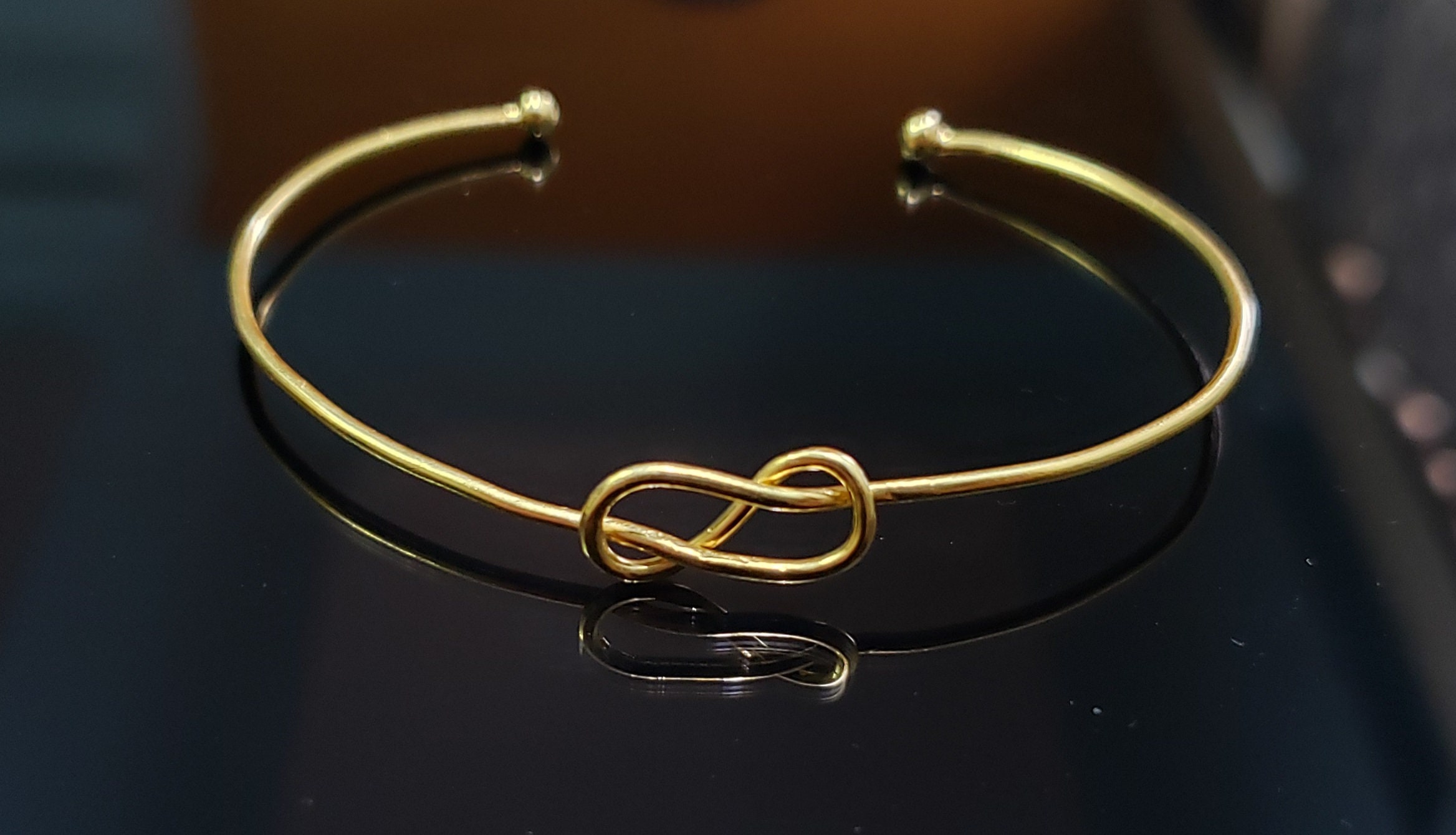 Infinity Bangle: Handmade Yellow Gold Vermeil 925 Silver - Etsy