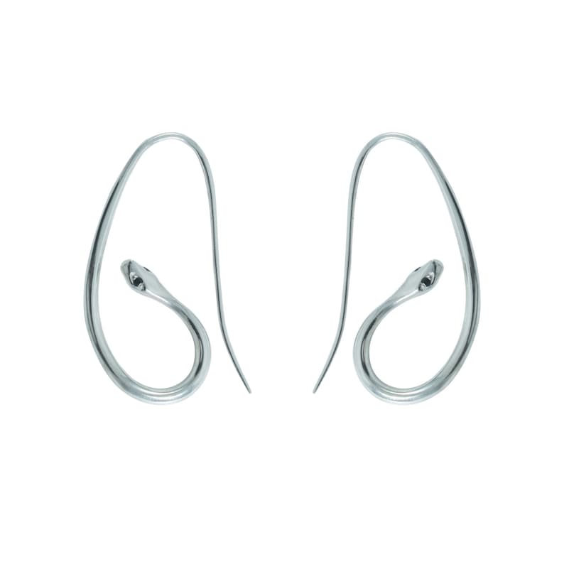 black snake hoop earrings