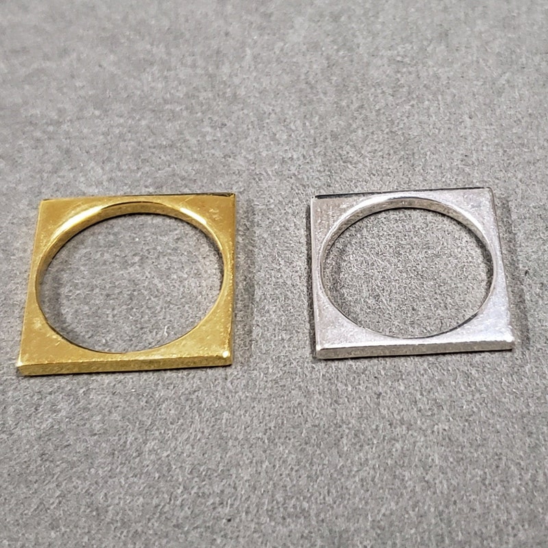Silver Square Rings - Etsy