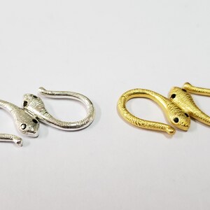 Sterling Silver and Gold Snake Clasp – Artisan Jewelry Connector