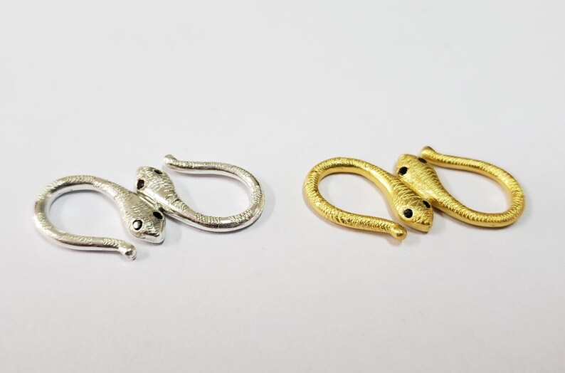 Sterling Silver and Gold Snake Clasp – Artisan Jewelry Connector