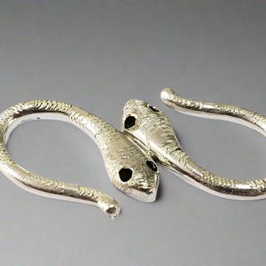 Textured Snake-Shaped S Clasp for Jewelry Making – 925 Silver and Gold Vermeil
