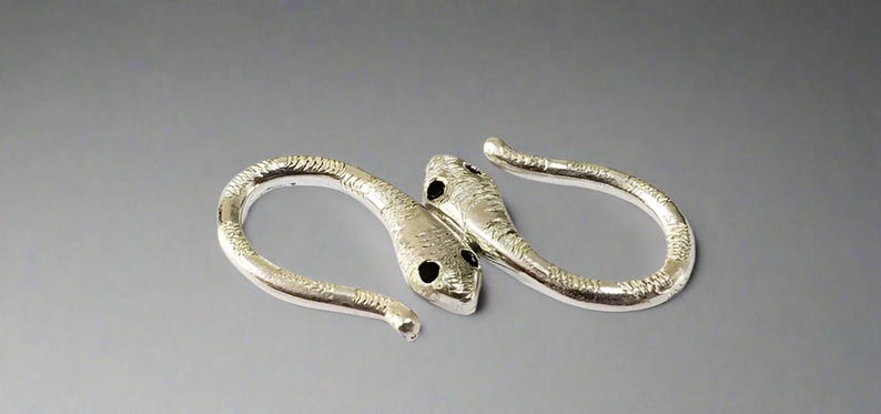 Textured Snake-Shaped S Clasp for Jewelry Making – 925 Silver and Gold Vermeil