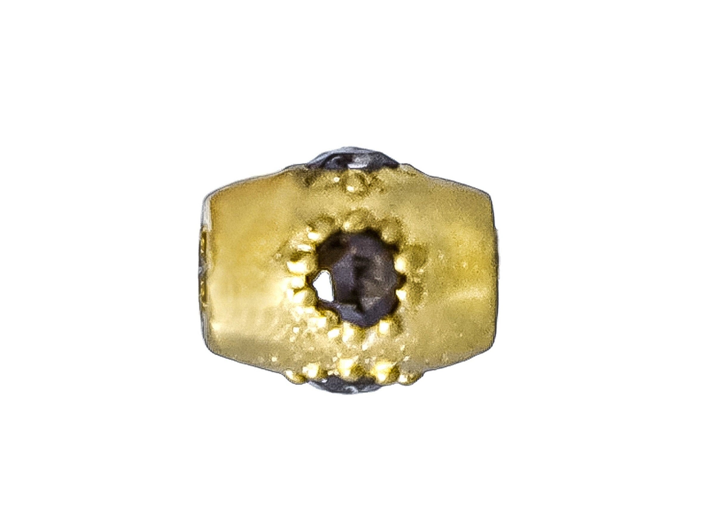 Tube Shape Beads 14k Gold Diamond Beads 5mm width 7mm Etsy