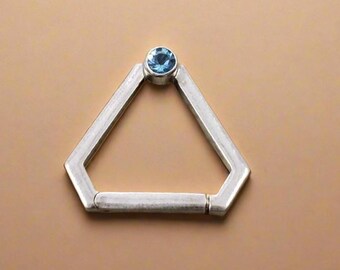 Swiss Blue Topaz Triangle Clasp: 925 Sterling Silver Handmade Jewelry Connector
