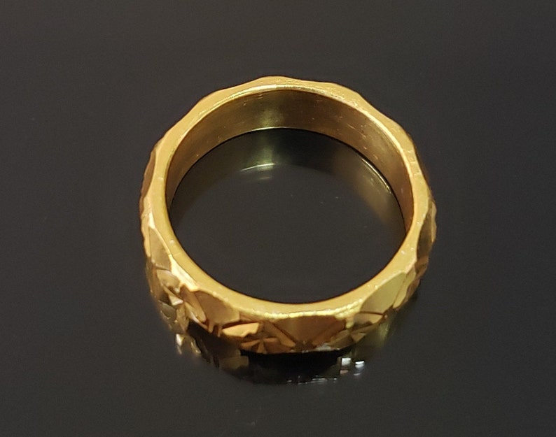 Men's Solid Gold Ring I 18k Gold Vermeil I Polished Gold Etsy
