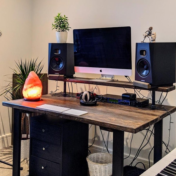 Work From Home Desk, Custom Desk Made To Order, Wooden Desk with Hairpin Legs, Rustic Desk with Industrial Legs, Small Desk for Home Office