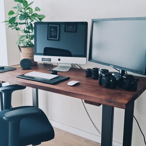 Desk | Made with Industrial Square, A Frame, V Frame, X Frame, Trapezium Steel Legs and Reclaimed Wood | Bespoke and Handmade to Order