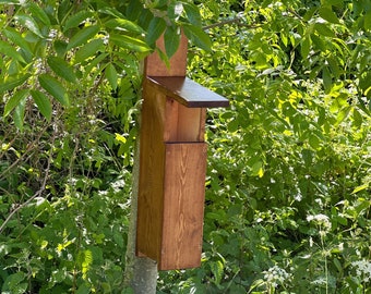 Nido para búhos, casita de madera para pájaros, nido impermeable para búhos, casita de madera hecha a mano, virutas de pino para el lecho, hecho a mano en el Reino Unido.