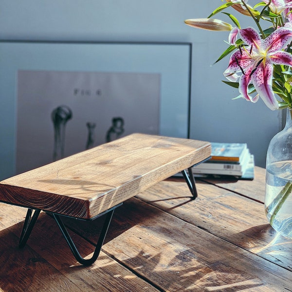 Monitor Stand for Desk. Free standing desk shelf, suitable as a monitor riser, desk organiser or plant stand. Gift for working from home.