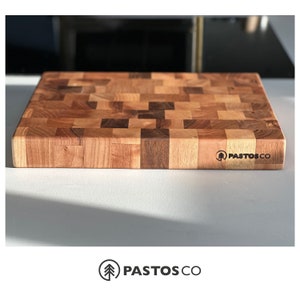 End Grain Chopping Board. Solid Walnut Butcher Block for Kitchen. Extra thick 5cm Cutting Board. Gift for Wedding, New Home, Housewarming. image 4