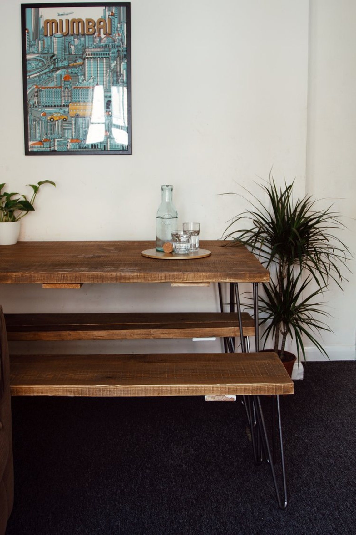Dining Table & Matching Bench Rustic Reclaimed Wood Modern Etsy UK