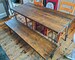 Dining Table & Matching Bench | Rustic Reclaimed Wood | Modern Industrial Style | Steel Hairpin Legs | Suitable for Indoor or Outdoor Use 