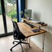 Desk with Monitor Stand. Rustic Design with Reclaimed Wood. Handmade Home or Office Desk. Options for cable management and keyboard tray. 