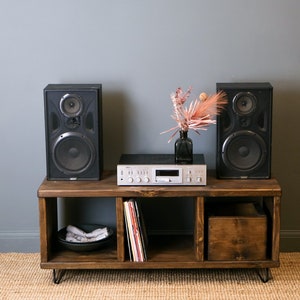 Vinyl Record Storage Stand. Sideboard with Space for Vinyl Record Display. Perfect for Living Room as TV Stand or a Coffee Table.