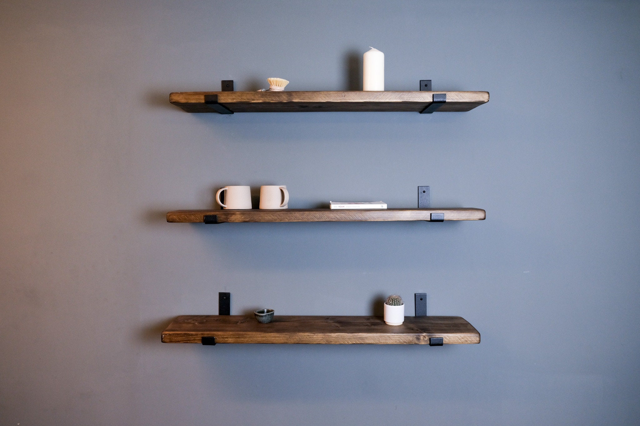 Rustic Shelves From Reclaimed Wood. Industrial Style Heavy Duty