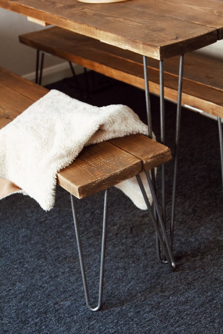Dining Table & Matching Bench Rustic Reclaimed Wood Modern Etsy UK