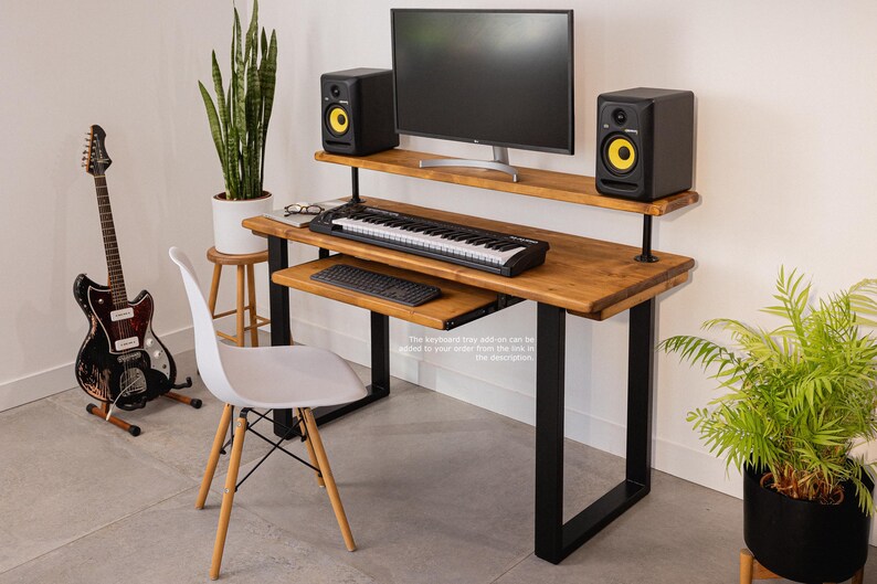 Rustic Desk with Monitor Shelf