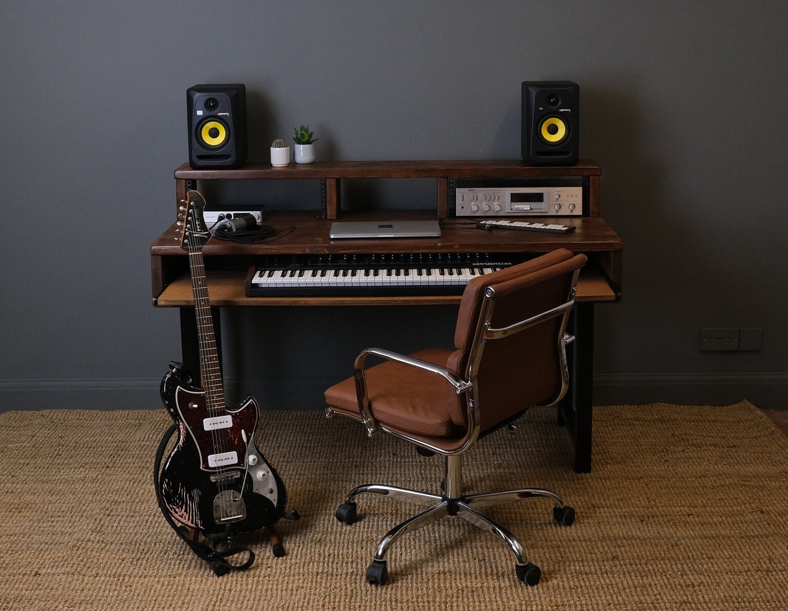 Studio Desk Modern Rustic Design Riser Shelf 19 - Etsy