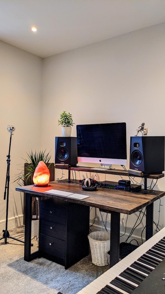 Rustic Desk Riser Shelf for Monitor Speakers Reclaimed - Etsy