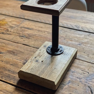 V60 Coffee Brewing Station Industrial Style Dripper Stand For Pour Over Coffee Reclaimed Wood Drip Stand for Coffee image 7