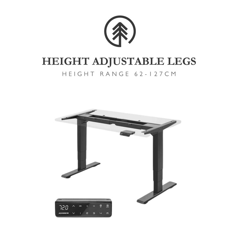 Studio Desk Modern Rustic Design Riser Shelf 19 Rack Storage Space Heavy Duty Steel Hairpin, Industrial or Height Adjustable Legs image 8