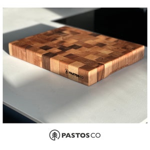 End Grain Chopping Board. Solid Walnut Butcher Block for Kitchen. Extra thick 5cm Cutting Board. Gift for Wedding, New Home, Housewarming. image 7