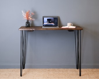 Standing Desk, Wooden Standing desk with Hairpin Legs, Rustic Desk with Reclaimed Wood, Industrial Style Handmade Desk for Working From Home