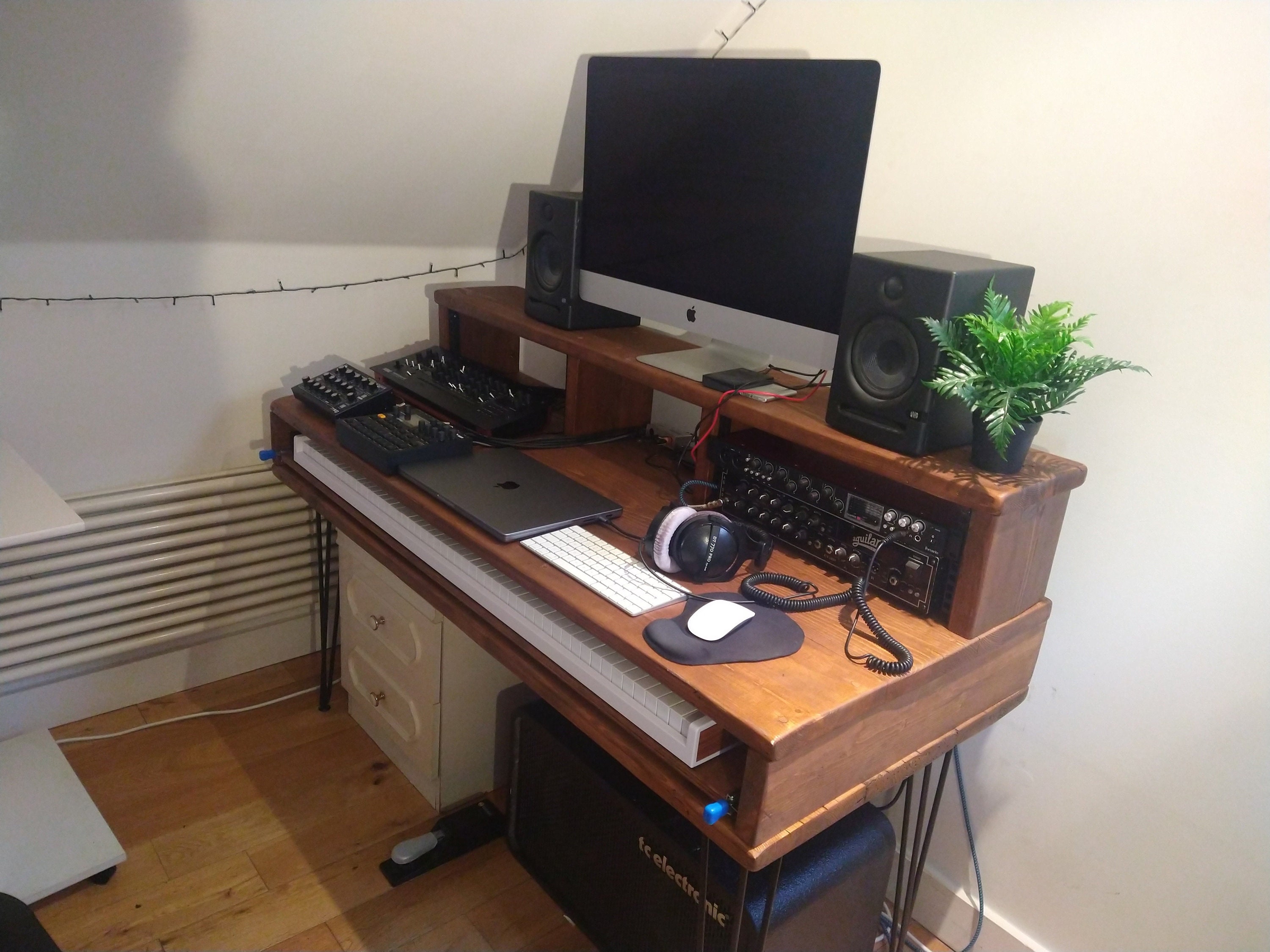 Studio Desk Modern Rustic Design Riser Shelf 19 - Etsy UK