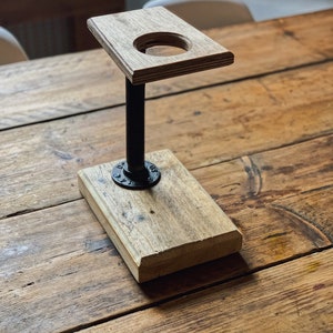 V60 Coffee Brewing Station Industrial Style Dripper Stand For Pour Over Coffee Reclaimed Wood Drip Stand for Coffee image 2