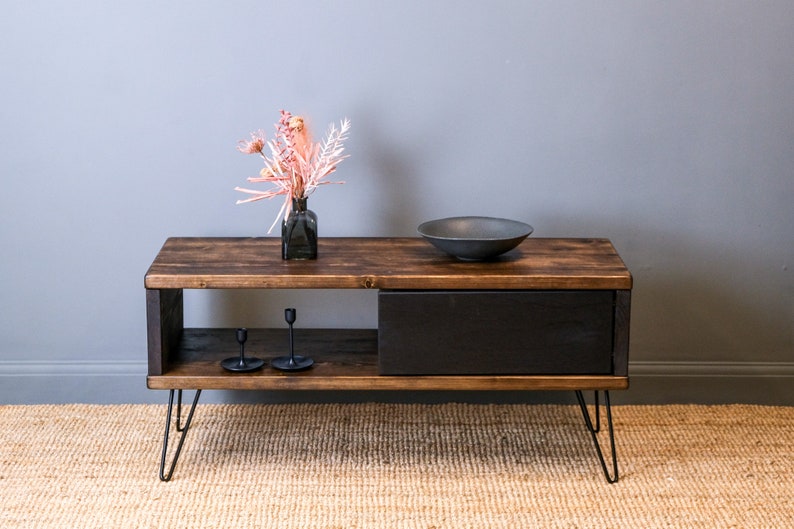 Rustic TV Stand Rustic Media Unit Modern Rustic Design TV Stand Industrial TV Stand image 6