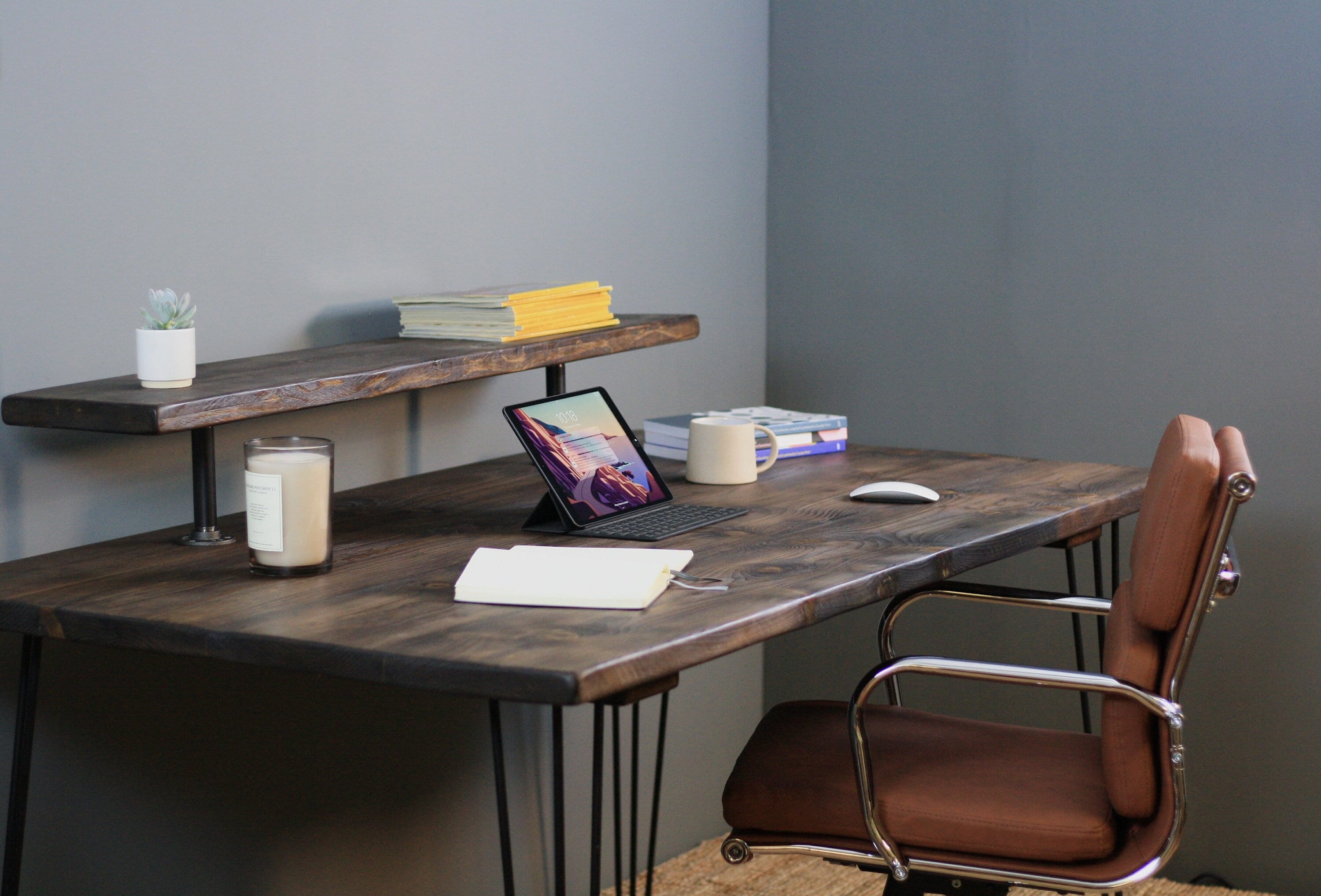 Desk With Monitor Stand. Rustic Design With Sustainably - Etsy UK