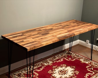 Solid Walnut Desk. Butcher Block Top. Walnut Desk for Home or Office. Made to order and fully customisable. Perfect for desk or dining table