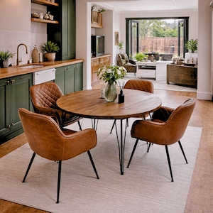 Round Dining Table Solid Wood, Rustic Kitchen Table, Handmade Wood Dining Table, Industrial Dining Table, Round Table