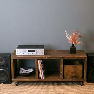 Vinyl Record Storage Stand. Sideboard with Space for Vinyl Record Display. Perfect for Living Room as TV Stand or a Coffee Table. image 2