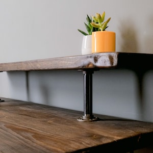 Rustic Monitor Stand for Desk - Handmade Wooden Riser for Better Viewing Angle. Monitor Shelf for Home Office Desk. Riser Shelf for Speakers