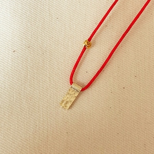 925 Sterling Silver Necklace, Gold Plate Necklace, Gold Plate Necklace, Red String Necklace, Minimal Red Necklace,