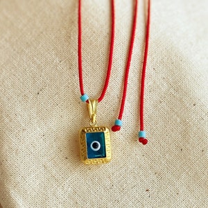925 Sterling Silver Necklace, Evil Eye Necklace, Red String Necklace, Eye Lover Necklace, Evil Eye Lover Gift, Protect Jewelry,