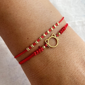 925 Red String Bracelet, Protection Jewelry, Kaballah Red Bracelet, Red Amulet Jewelry, Adjustable Tube Bracelet, Red String Bracelet