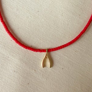 925 Sterling Silver Necklace, Gold Drop Necklace, Gold Plate Necklace, Red String Necklace, Minimal Red Necklace,