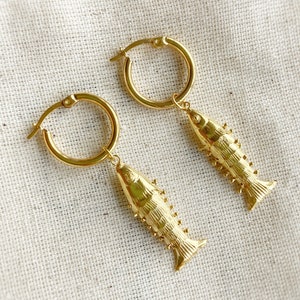 3D Movable Fish Sterling Silver Earring, Silver fish earring, 925 Sterling Silver, Fish Lover, Fish Lover Gift