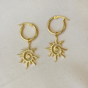 Sterling Silver Earring, Spiral Sun Earring, Silver Sun Earring, 925 Sterling Silver, Spiral Lover Gift, Sun Lover Gift