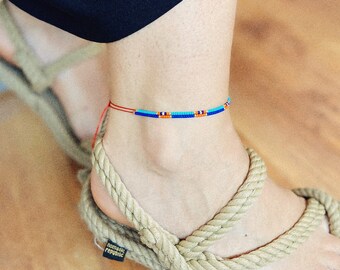 Set 24 Cavigliere Boho Con Perline Colorate - Braccialetti Piedi Spiaggia Stile Hippie Chic - Foto 2