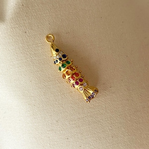 3D Movable Fish Sterling Silver Pendant, Gold Fish Pendant, 925 Sterling Silver, Fish Lover, Fish Lover Gift