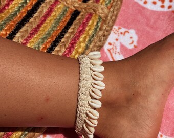 925 Sterling Silver Anklet, Real Shell Anklet, Beach Lovers Gift, Cowrie Shell Anklet, Cowrie Shell Anklet,