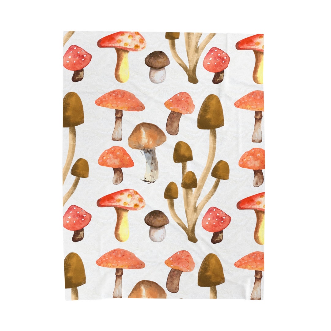 Mushroom Blanket, Fungi Blanket Gift, Mushroom Art Blanket, Fungi Lover ...