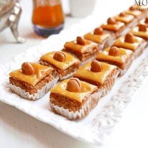 Moroccan BAKLAVA almond arabic cookies - Turkish pastry with almonds and walnuts