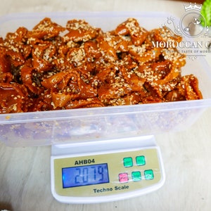 CHEBAKIA moroccan cookies for ramadan, homemade pastry with almonds 4 lbs