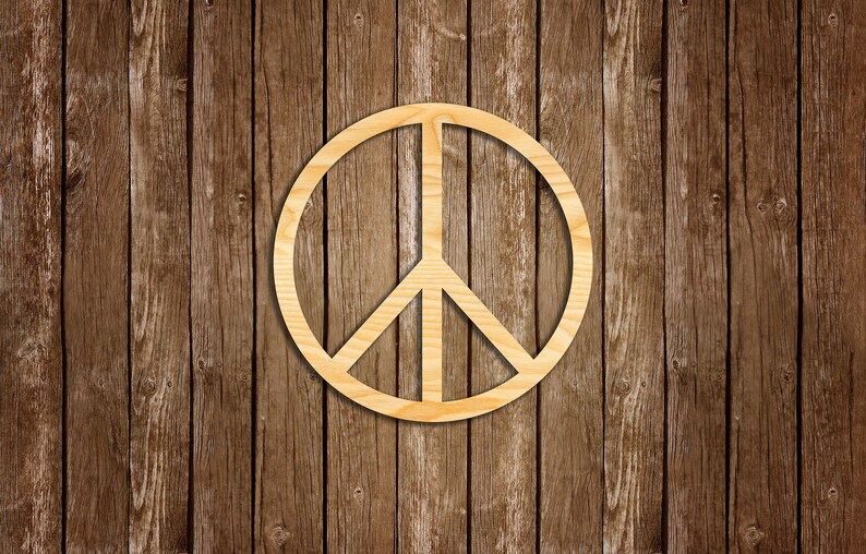 Frieden Symbol WandDekor aus Holz Holzkunst hängenDe Etsy
