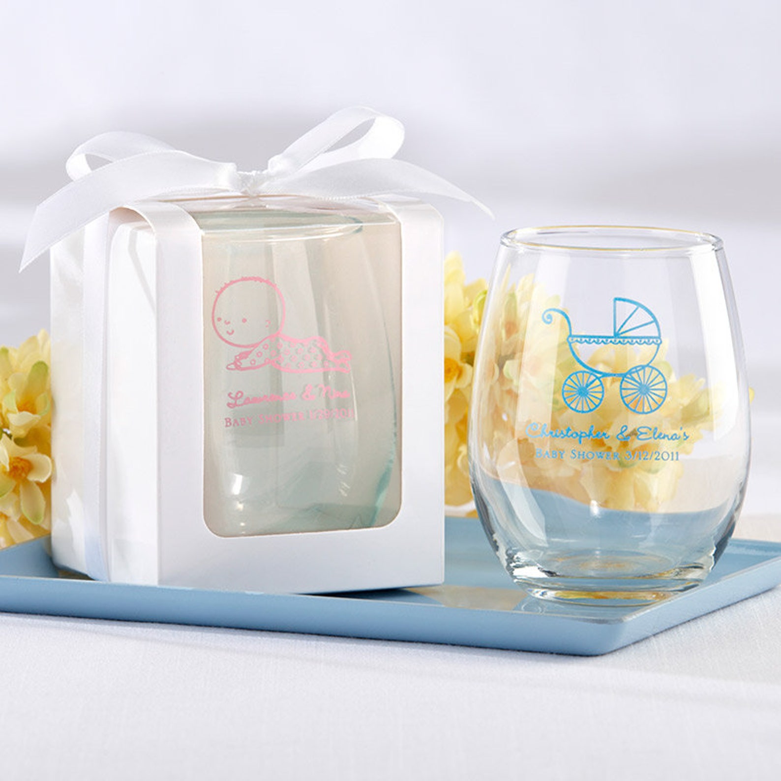9 Oz. Glassware Gift Box With Ribbon or Twine set of 12 Etsy